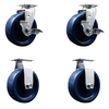 Service Caster 6 Inch Solid Polyurethane Caster Set with Ball Bearings 2 Brakes 2 Rigid SCC-20S620-SPUB-TLB-2-R-2